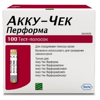 Тест-полоски акку-чек перформа №100