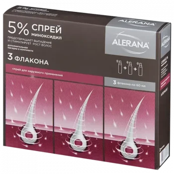 Алерана спрей для наружного применения 5% фл. 60мл №3